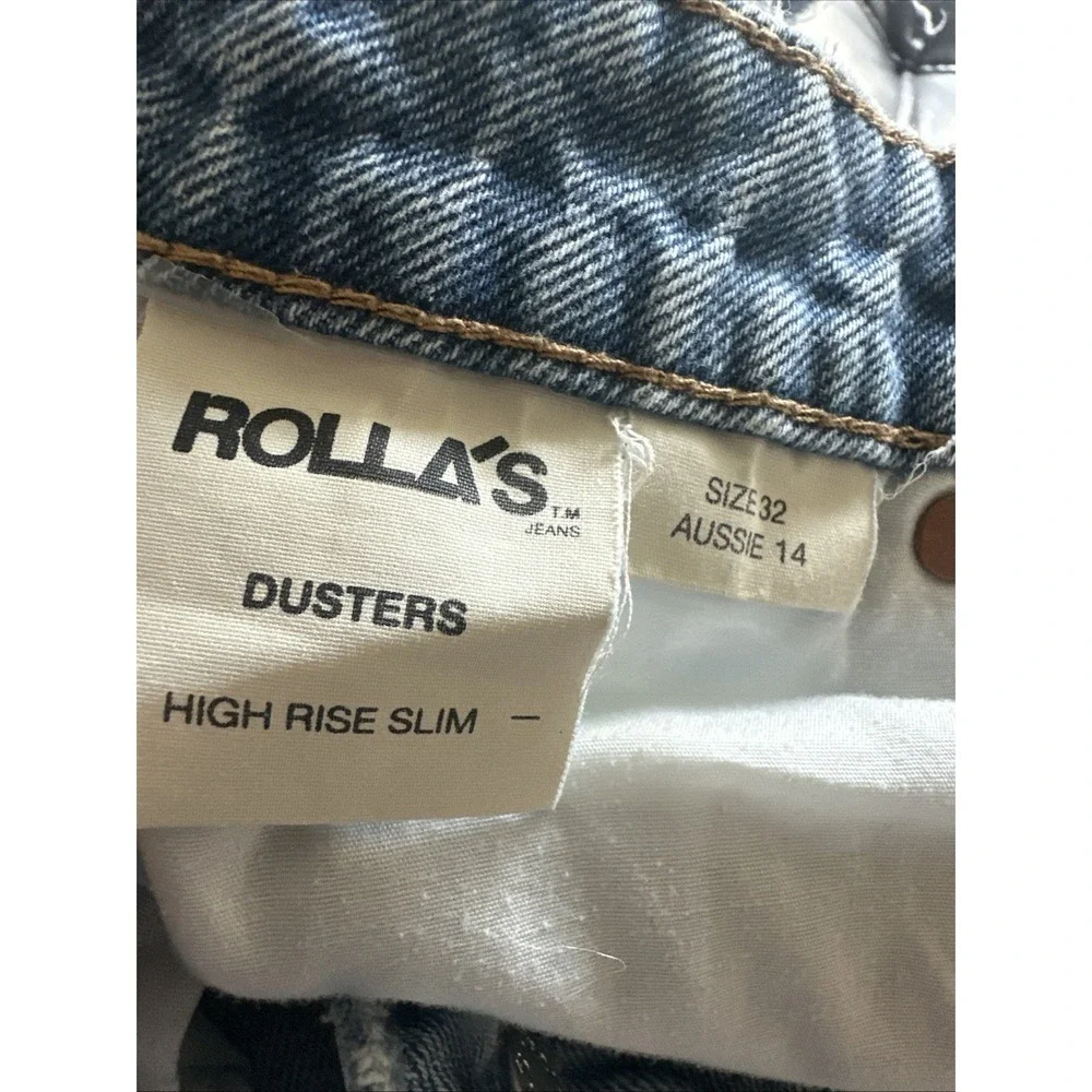 Rolla's Size 32 Dusters High Rise Slim Distressed Denim Jean‎ Shorts Light Wash